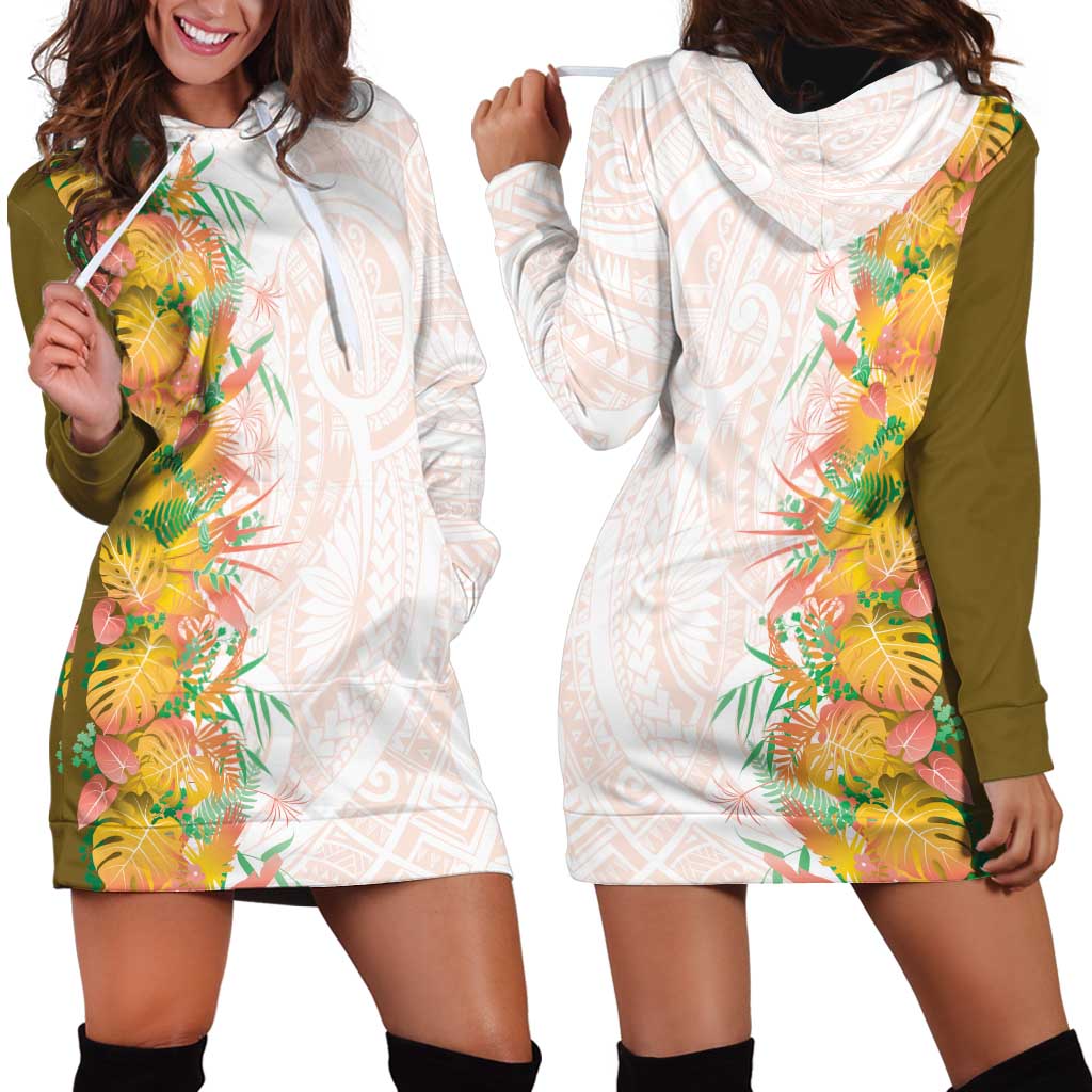 Hawaii Tropical Plant Lenalena Hoodie Dress Vibrant Polynesian Pattern LT01 - Polynesian Pride