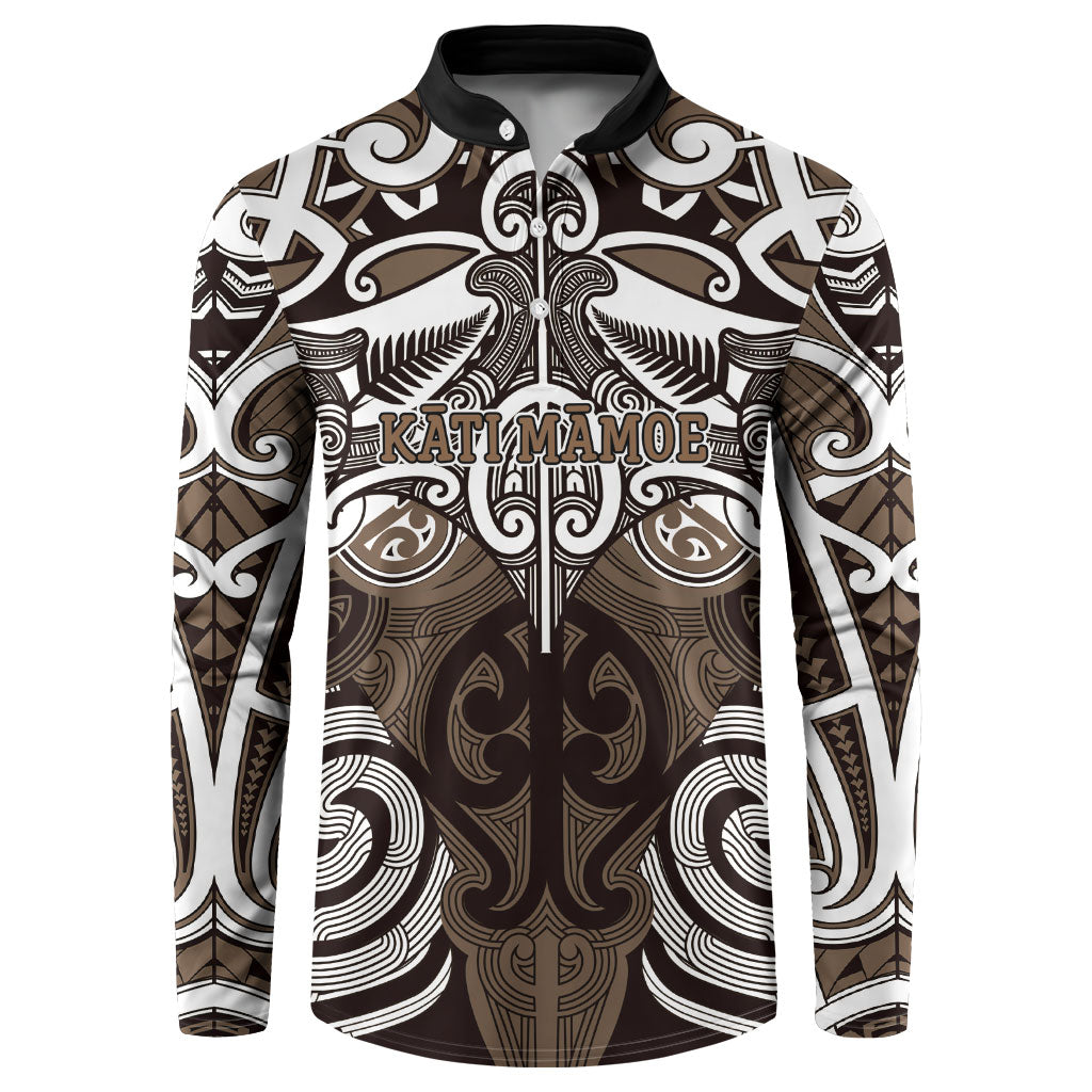 Personalised Maori Kati Mamoe Button Sweatshirt Silver Fern Kowhaiwhai Art