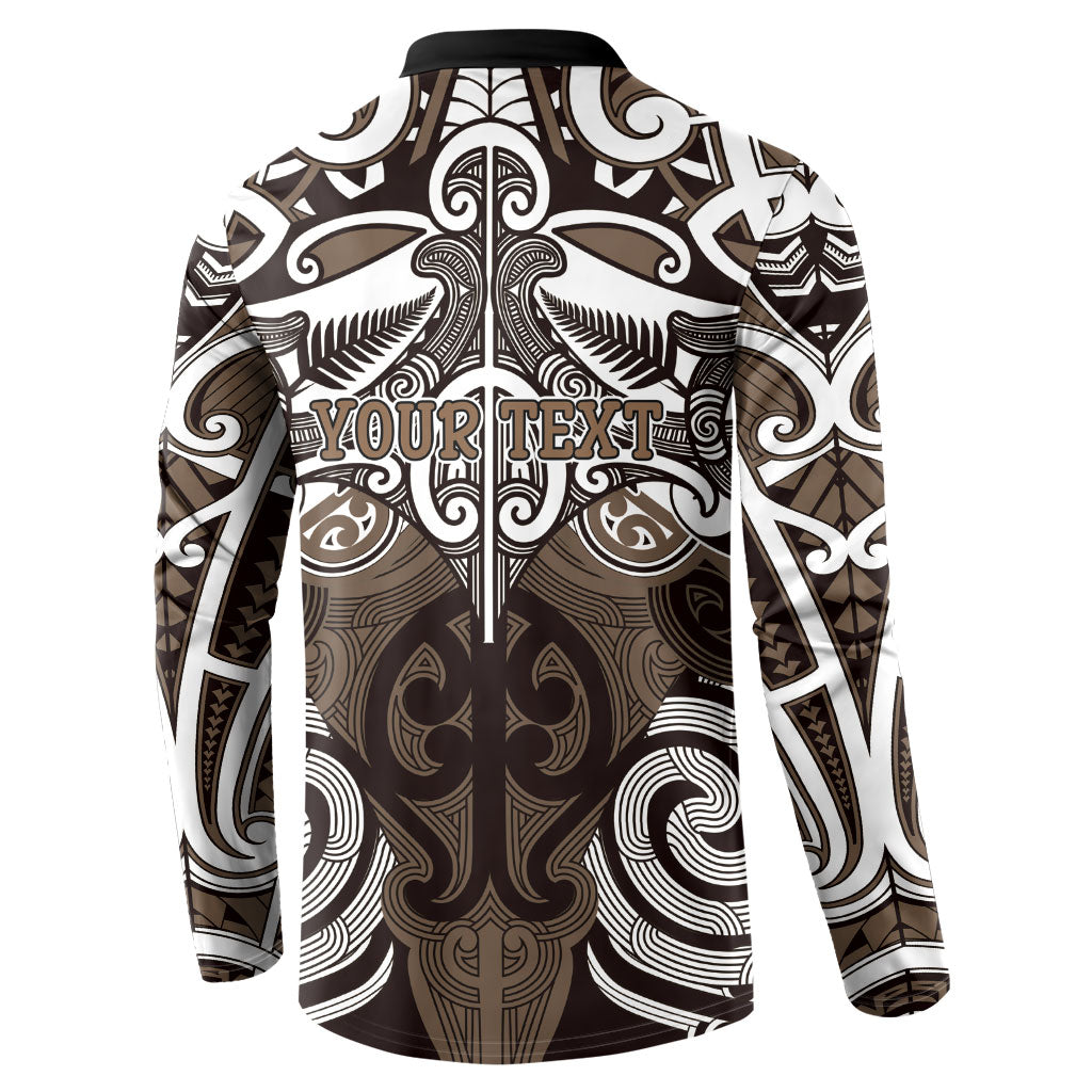Personalised Maori Kati Mamoe Button Sweatshirt Silver Fern Kowhaiwhai Art