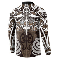 Personalised Maori Kati Mamoe Button Sweatshirt Silver Fern Kowhaiwhai Art