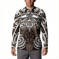 Personalised Maori Kati Mamoe Button Sweatshirt Silver Fern Kowhaiwhai Art