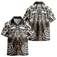 Personalised Maori Kati Mamoe Kid Hawaiian Shirt Silver Fern Kowhaiwhai Art