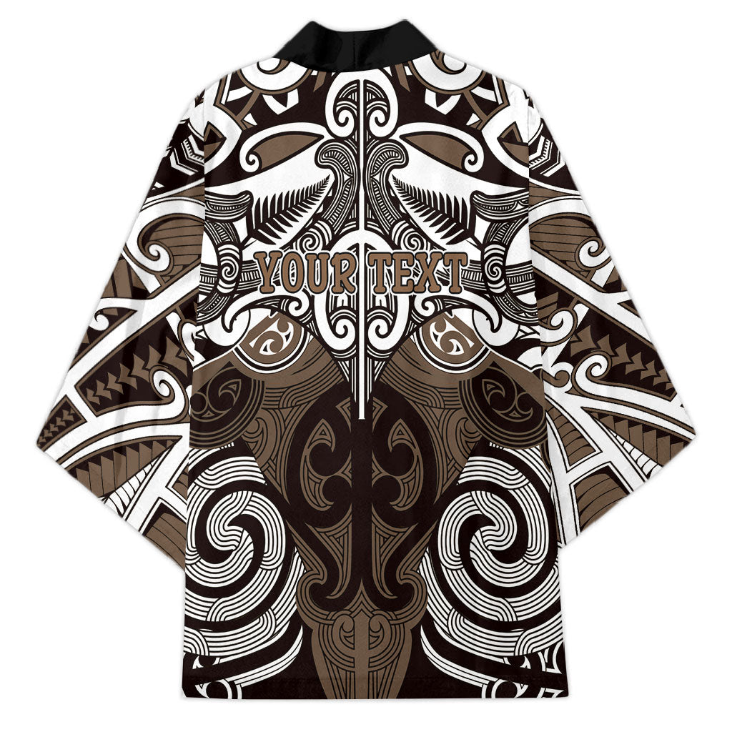 Personalised Maori Kati Mamoe Kimono Silver Fern Kowhaiwhai Art