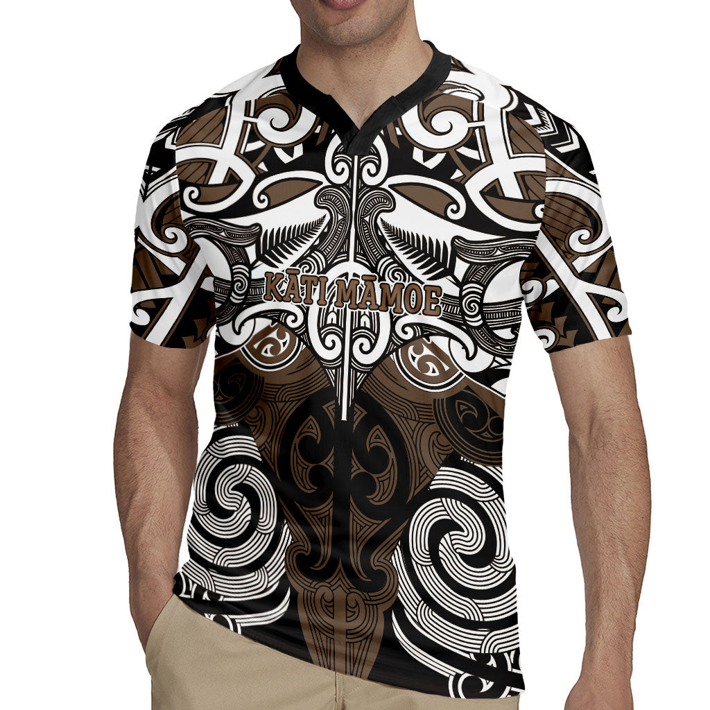 Personalised Maori Kati Mamoe Rugby Jersey Silver Fern Kowhaiwhai Art