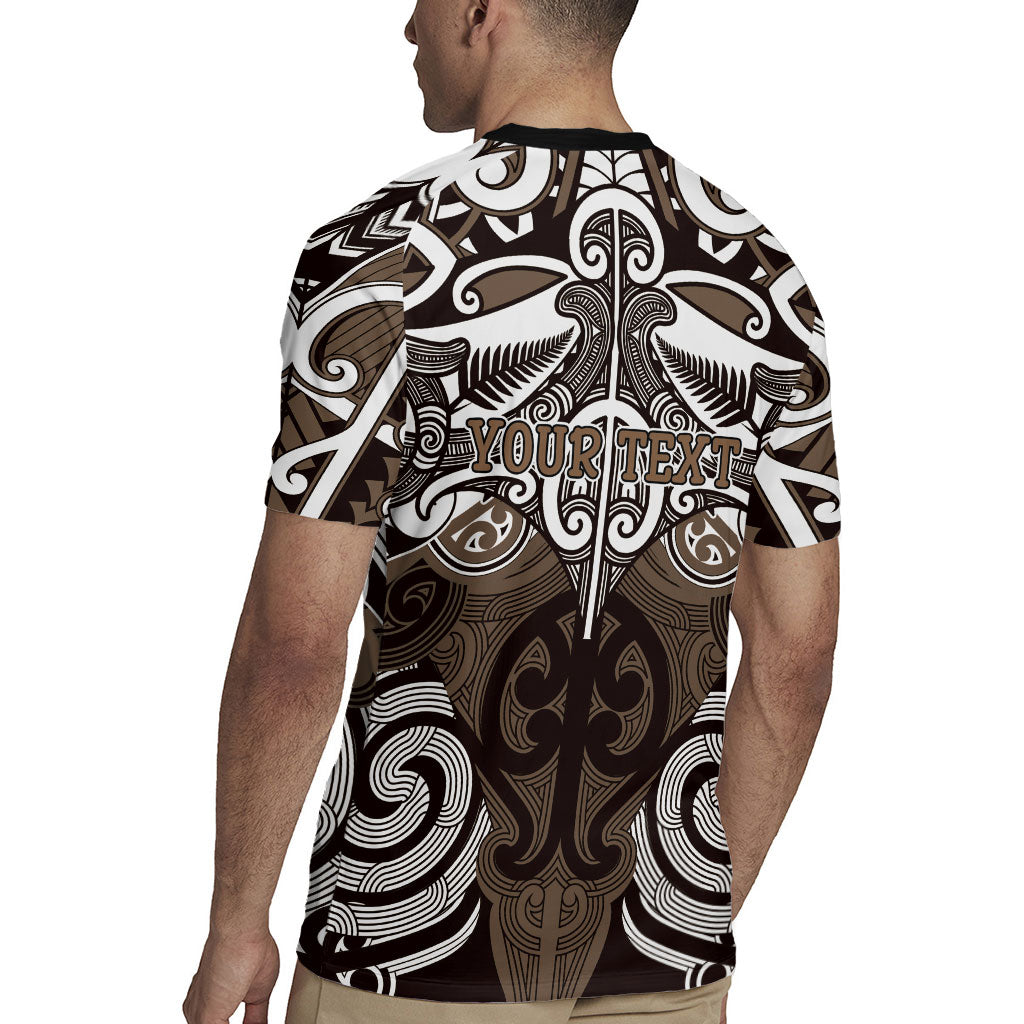 Personalised Maori Kati Mamoe Rugby Jersey Silver Fern Kowhaiwhai Art