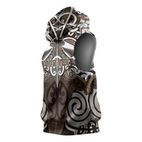Personalised Maori Kati Mamoe Sleeveless Hoodie Silver Fern Kowhaiwhai Art