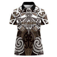 Personalised Maori Kati Mamoe Women Polo Shirt Silver Fern Kowhaiwhai Art