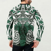 Personalised Maori Ngai Tahu Button Sweatshirt Silver Fern Kowhaiwhai Art