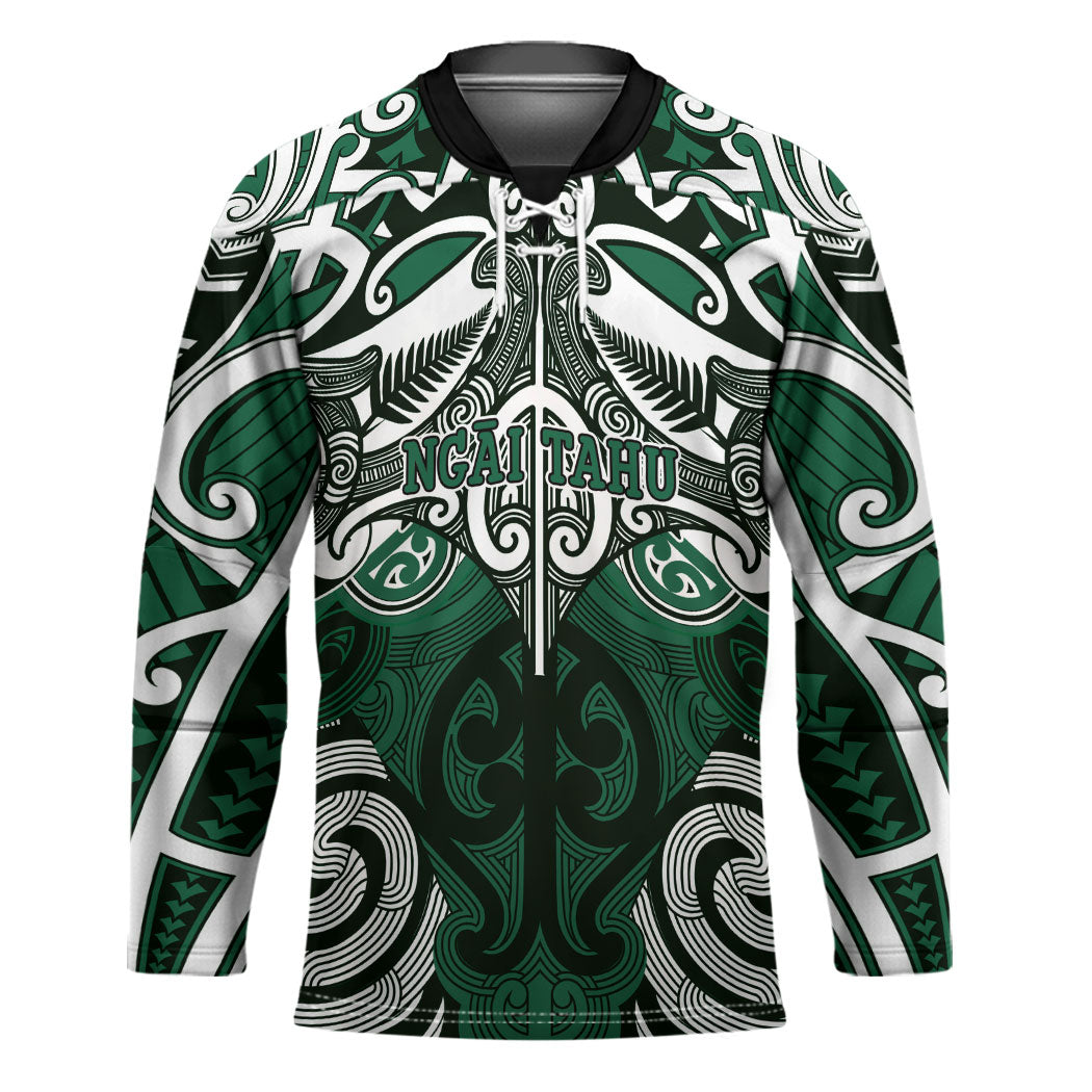 Personalised Maori Ngai Tahu Hockey Jersey Silver Fern Kowhaiwhai Art
