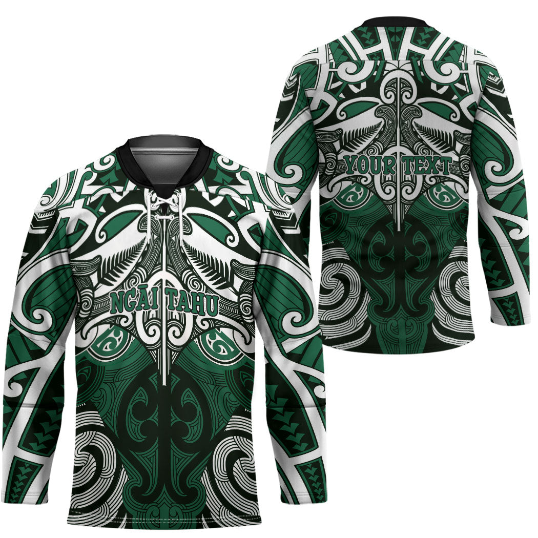 Personalised Maori Ngai Tahu Hockey Jersey Silver Fern Kowhaiwhai Art