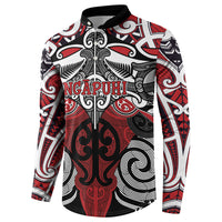 Personalised Maori Ngapuhi Button Sweatshirt Silver Fern Kowhaiwhai Art