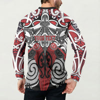 Personalised Maori Ngapuhi Button Sweatshirt Silver Fern Kowhaiwhai Art