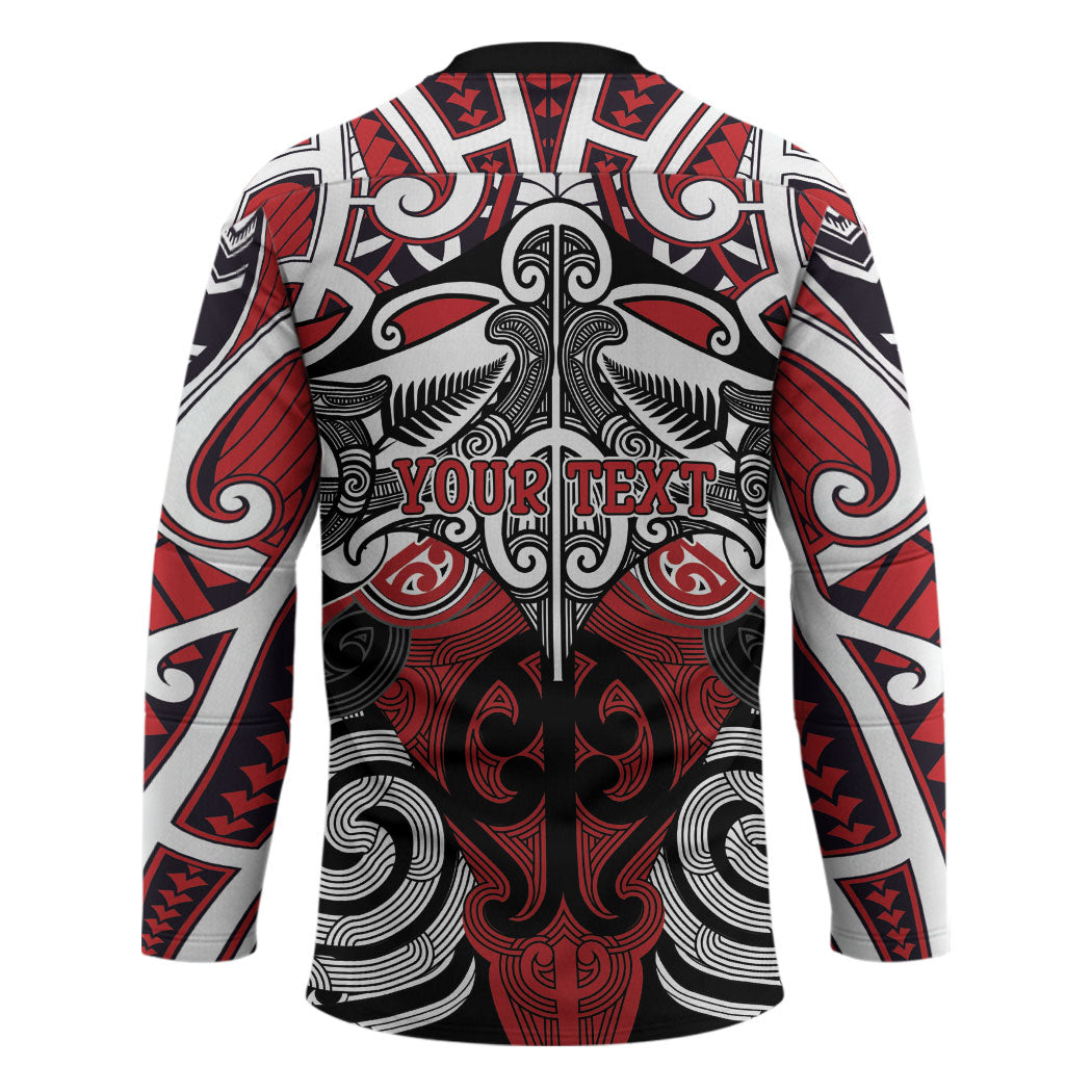 Personalised Maori Ngapuhi Hockey Jersey Silver Fern Kowhaiwhai Art