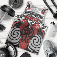 Personalised Maori Ngapuhi Men Tank Top Silver Fern Kowhaiwhai Art