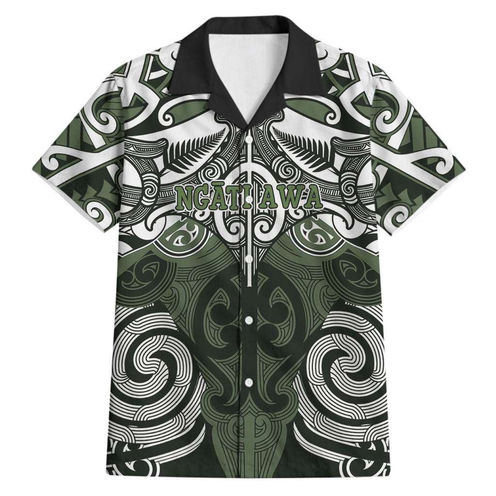 Personalised Maori Ngati Awa Hawaiian Shirt Silver Fern Kowhaiwhai Art