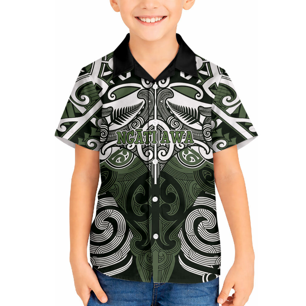 Personalised Maori Ngati Awa Hawaiian Shirt Silver Fern Kowhaiwhai Art