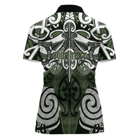Personalised Maori Ngati Awa Women Polo Shirt Silver Fern Kowhaiwhai Art