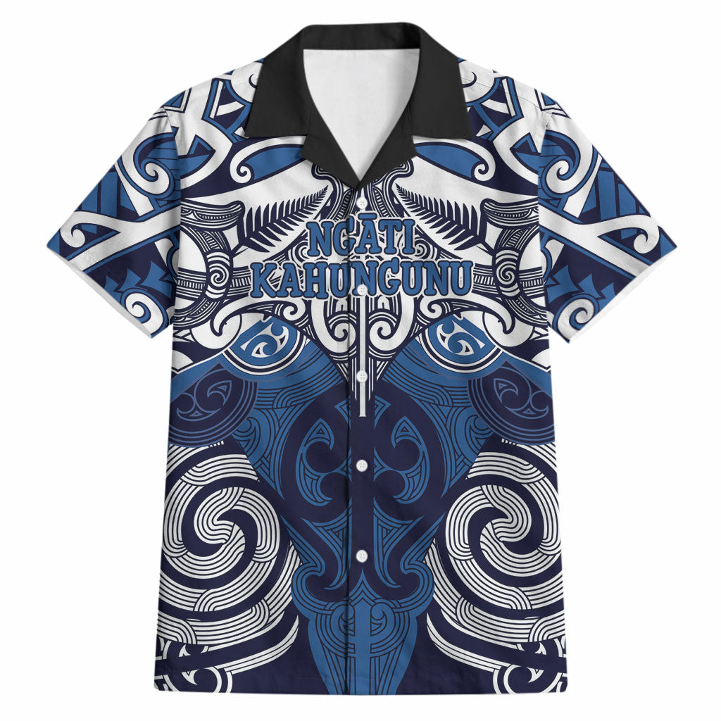 Personalised Maori Ngati Kahungunu Hawaiian Shirt Silver Fern Kowhaiwhai Art