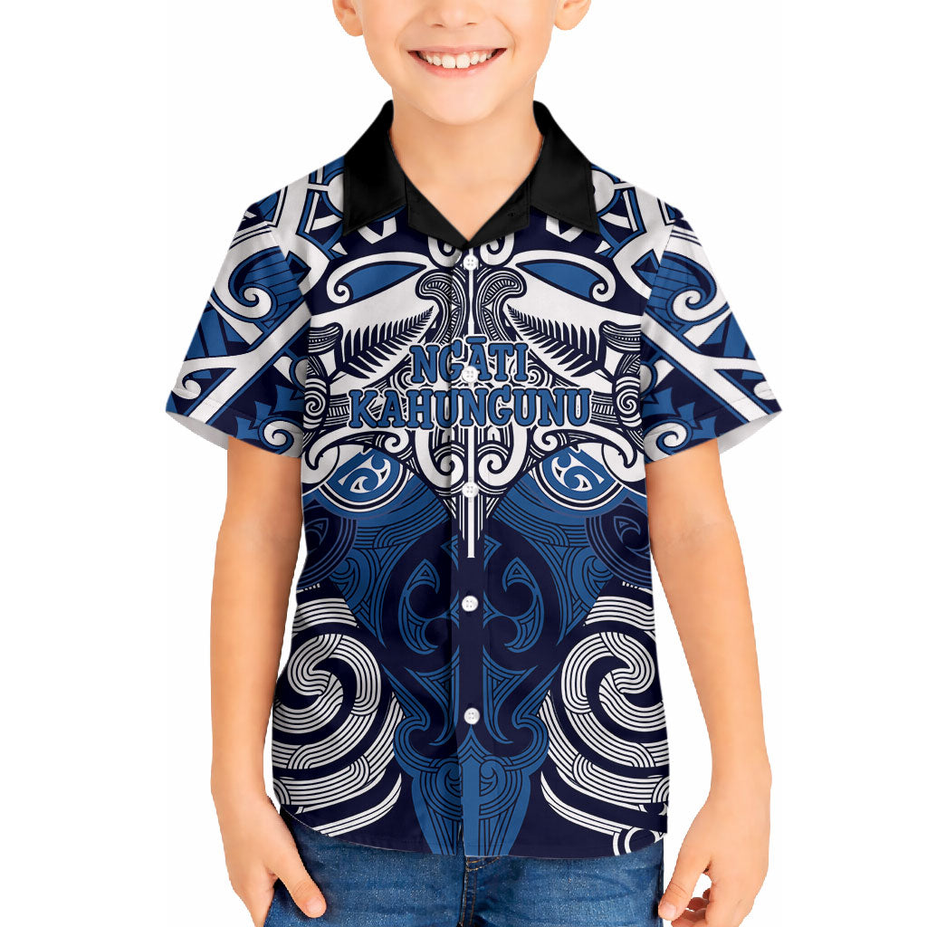 Personalised Maori Ngati Kahungunu Hawaiian Shirt Silver Fern Kowhaiwhai Art