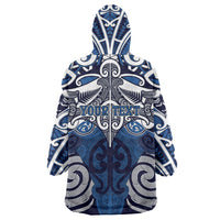 Personalised Maori Ngati Kahungunu Wearable Blanket Hoodie Silver Fern Kowhaiwhai Art