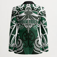 Personalised Maori Ngati Maniapoto Blazer Silver Fern Kowhaiwhai Art