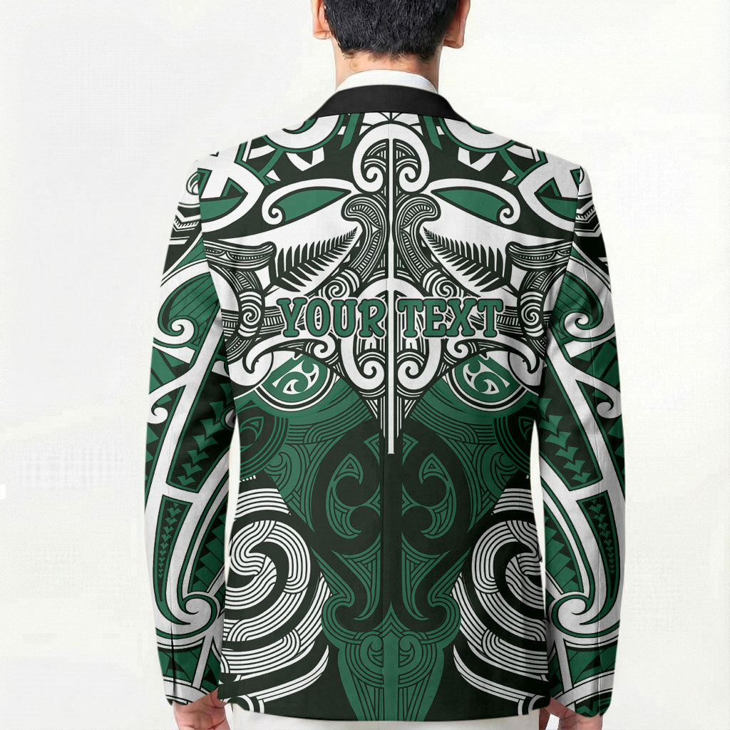 Personalised Maori Ngati Maniapoto Blazer Silver Fern Kowhaiwhai Art