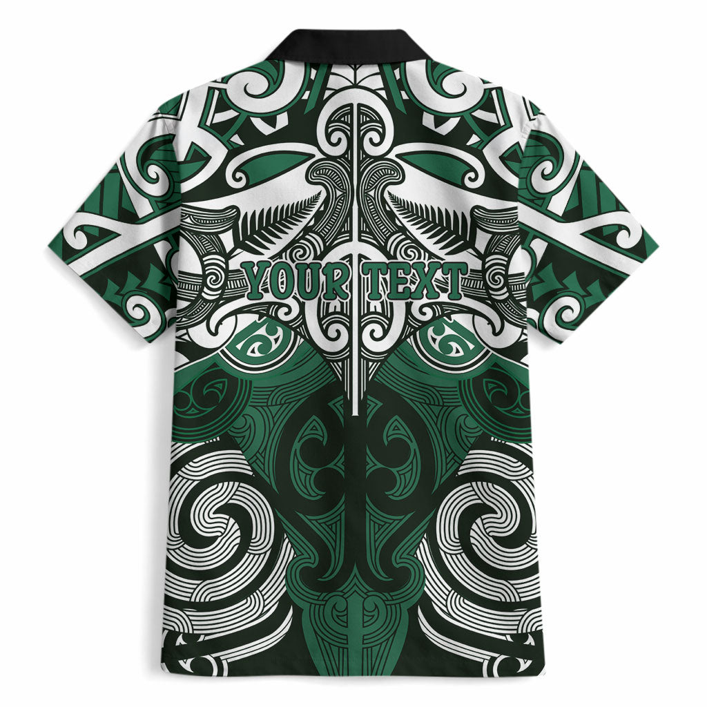 Personalised Maori Ngati Maniapoto Hawaiian Shirt Silver Fern Kowhaiwhai Art