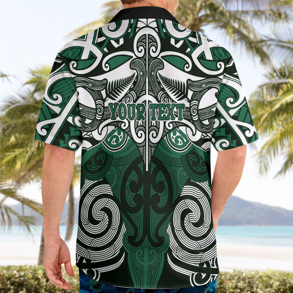 Personalised Maori Ngati Maniapoto Hawaiian Shirt Silver Fern Kowhaiwhai Art