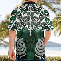 Personalised Maori Ngati Maniapoto Hawaiian Shirt Silver Fern Kowhaiwhai Art