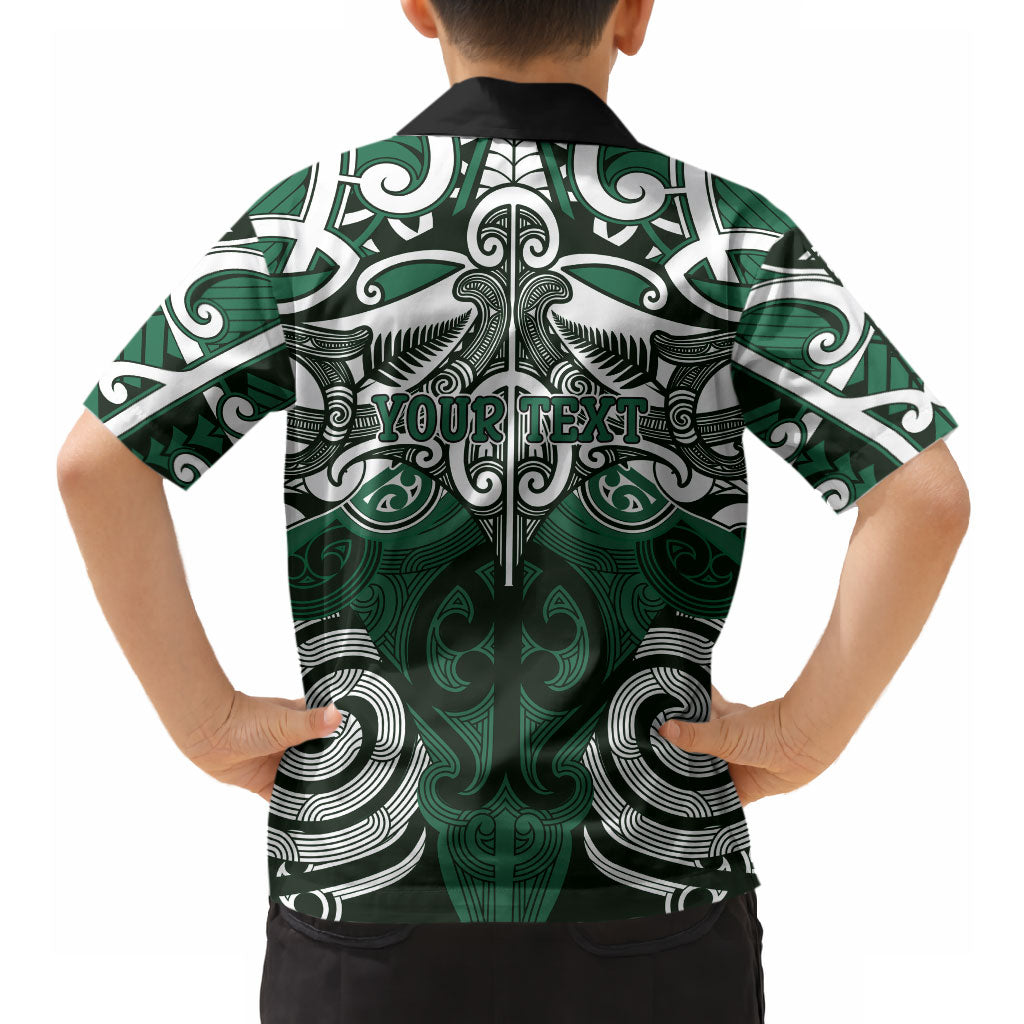 Personalised Maori Ngati Maniapoto Hawaiian Shirt Silver Fern Kowhaiwhai Art