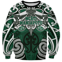 Personalised Maori Ngati Maniapoto Sweatshirt Silver Fern Kowhaiwhai Art