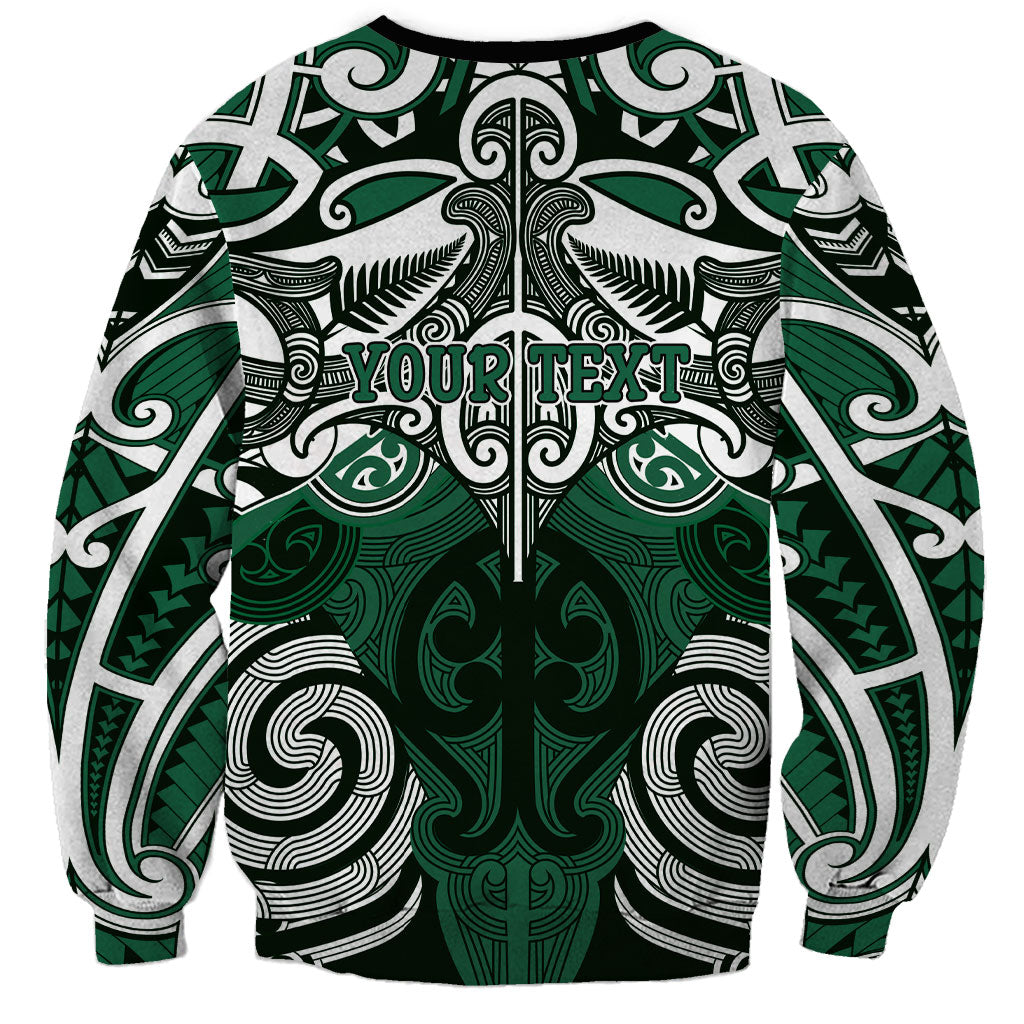Personalised Maori Ngati Maniapoto Sweatshirt Silver Fern Kowhaiwhai Art