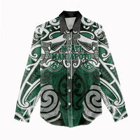 Personalised Maori Ngati Maniapoto Women Casual Shirt Silver Fern Kowhaiwhai Art