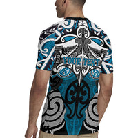 Personalised Maori Ngati Porou Rugby Jersey Silver Fern Kowhaiwhai Art