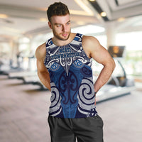 Personalised Maori Ngati Tuwharetoa Men Tank Top Silver Fern Kowhaiwhai Art