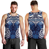 Personalised Maori Ngati Tuwharetoa Men Tank Top Silver Fern Kowhaiwhai Art