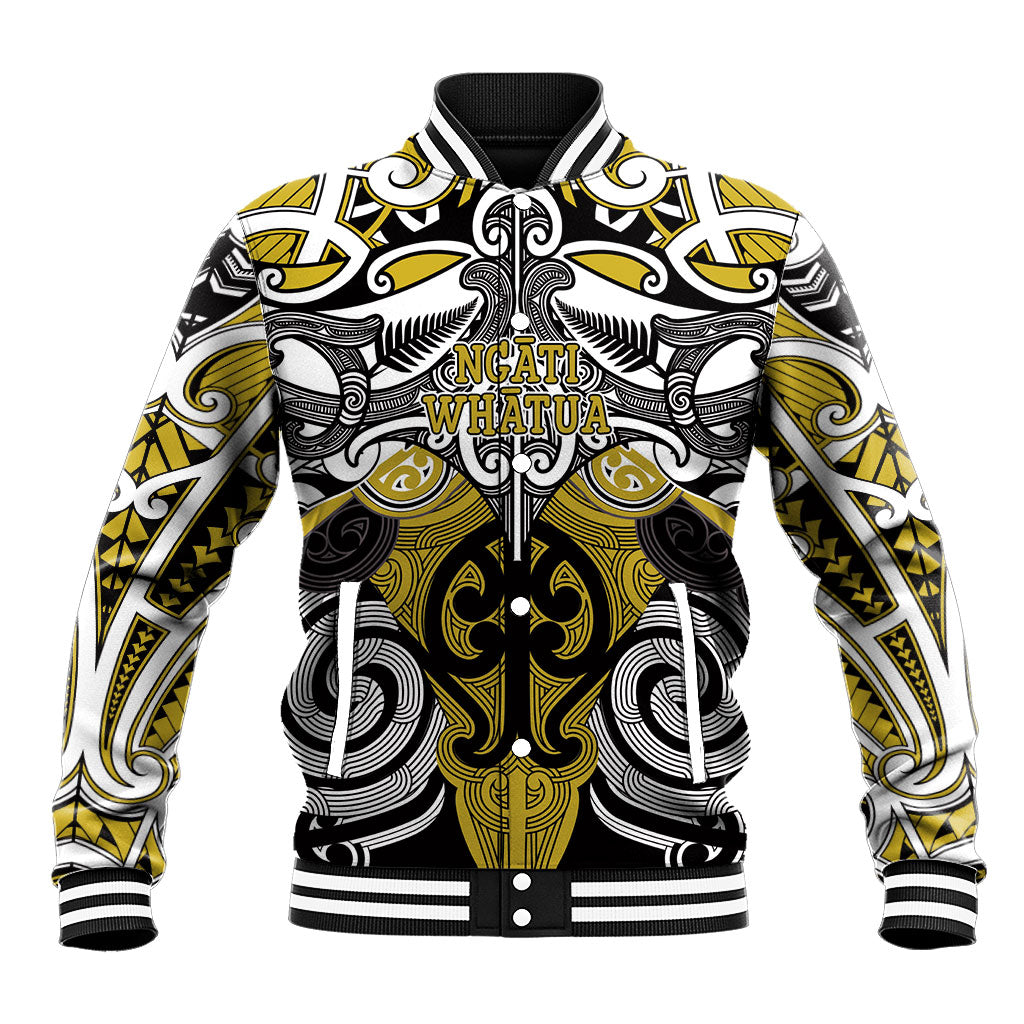 Personalised Maori Ngati Whatua Baseball Jacket Silver Fern Kowhaiwhai Art