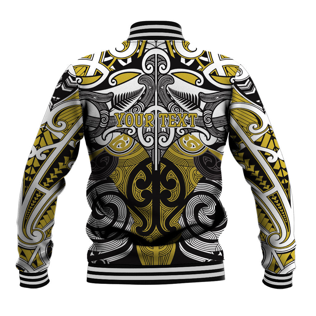 Personalised Maori Ngati Whatua Baseball Jacket Silver Fern Kowhaiwhai Art