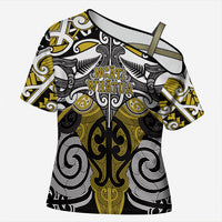 Personalised Maori Ngati Whatua Cross Shoulder Shirt Silver Fern Kowhaiwhai Art