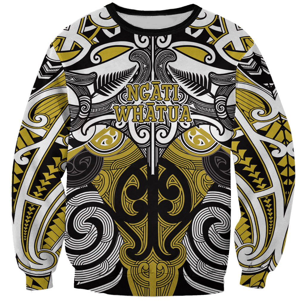 Personalised Maori Ngati Whatua Sweatshirt Silver Fern Kowhaiwhai Art