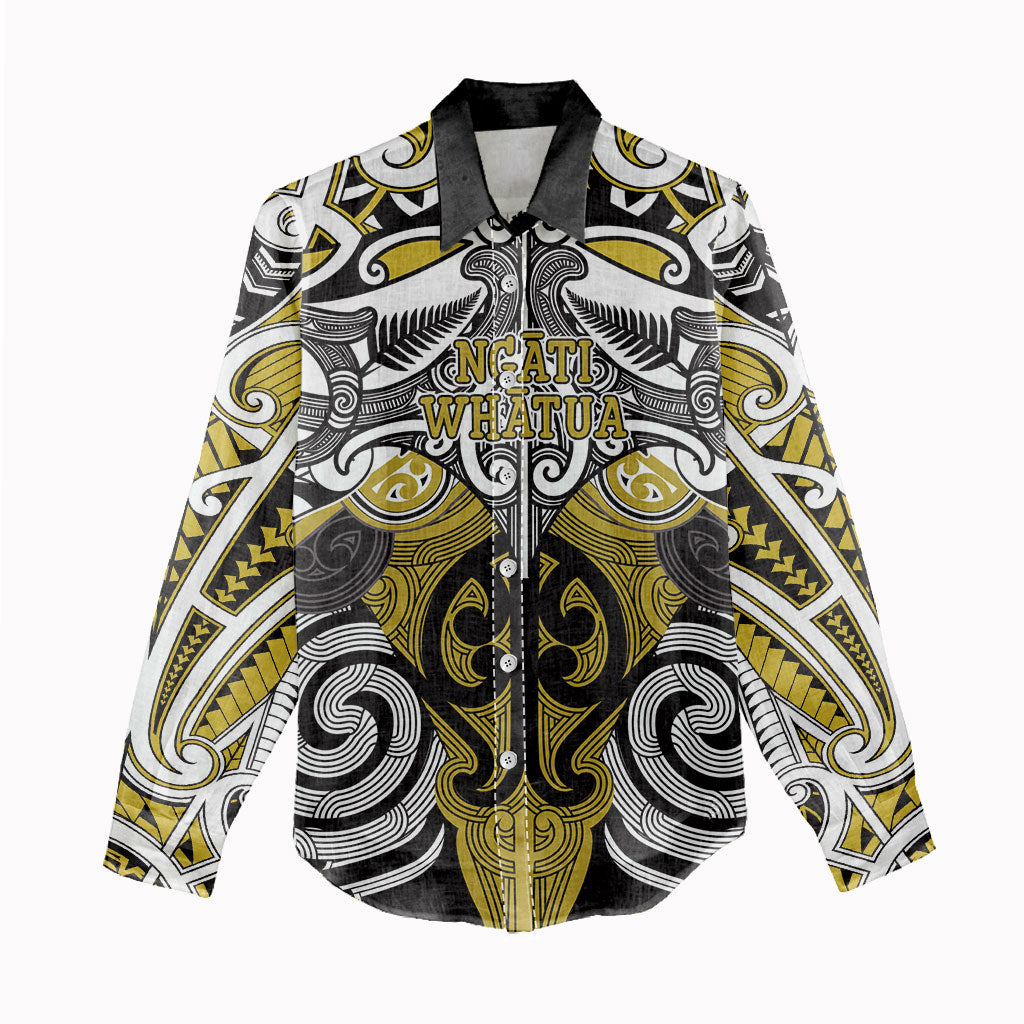 Personalised Maori Ngati Whatua Women Casual Shirt Silver Fern Kowhaiwhai Art