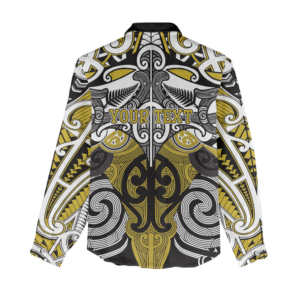 Personalised Maori Ngati Whatua Women Casual Shirt Silver Fern Kowhaiwhai Art