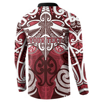 Personalised Maori Te Arawa Button Sweatshirt Silver Fern Kowhaiwhai Art