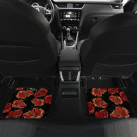 New Zealand ANZAC Day Car Mats Poppy With Polynesian Pattern LT01 - Polynesian Pride