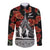 New Zealand ANZAC Day Long Sleeve Button Shirt Poppy With Polynesian Pattern LT01 Unisex Black - Polynesian Pride
