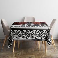 New Zealand ANZAC Day Tablecloth Poppy With Polynesian Pattern LT01 - Polynesian Pride