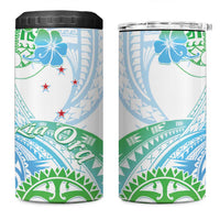 Kia Ora Maori New Zealand Pastel 4 in 1 Can Cooler Tumbler Sun Ta Moko Aqua Green Version