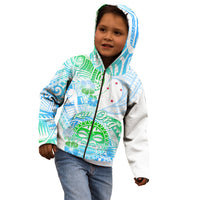 Kia Ora Maori New Zealand Pastel Kid Hoodie Sun Ta Moko Aqua Green Version LT01 - Polynesian Pride