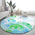Kia Ora Maori New Zealand Pastel Round Carpet Sun Ta Moko Aqua Green Version LT01 - Polynesian Pride