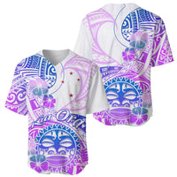 Kia Ora Maori New Zealand Pastel Baseball Jersey Sun Ta Moko Lilac Version LT01 - Polynesian Pride